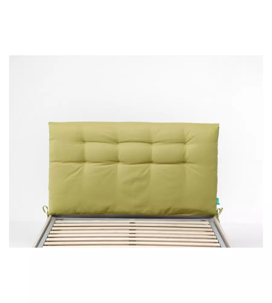 TESTIERA PIAZZA E MEZZA IN TESSUTO TRAPUNTATO "SOFFY" VERDE 120 CM
